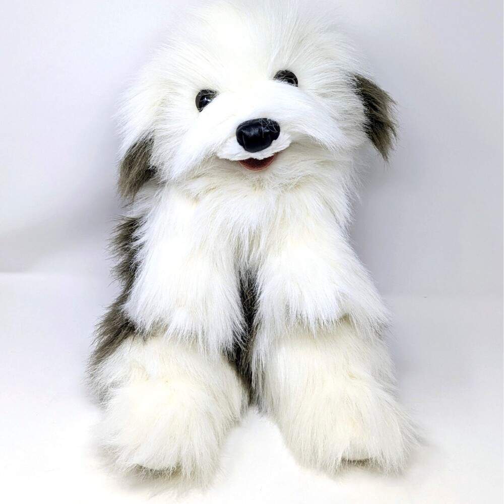 Folkmanis SHEEPDOG Realistic Plush Hand Puppet 22" | Dog Moves Mouth | CLEAN!